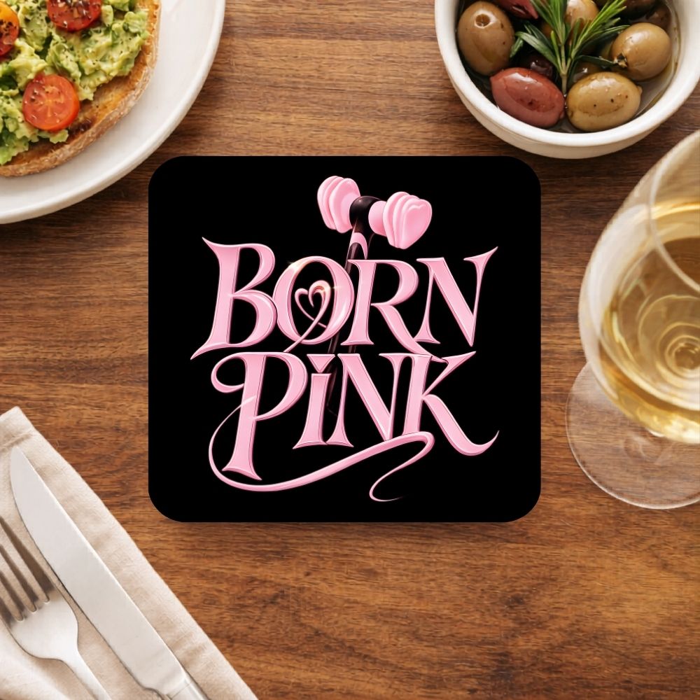 black pink born pink coasters wooden table cups indian music band buy online india the banyan tee tbt men women girls boys unisex