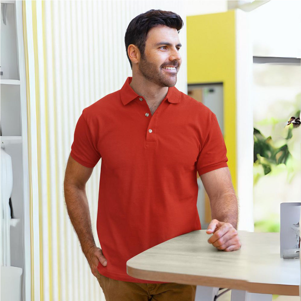 Brick Red Polo T shirt Premium Cotton Wardrobe Essential – The