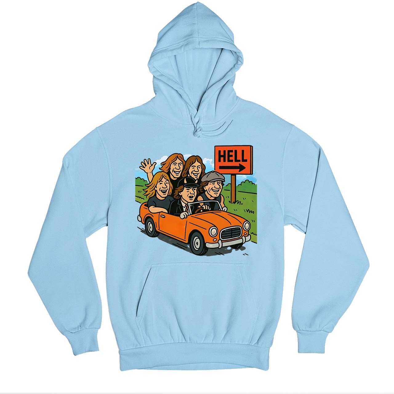ac/dc highway to hell hoodie hooded sweatshirt winterwear music band buy online india the banyan tee tbt men women girls boys unisex baby blue