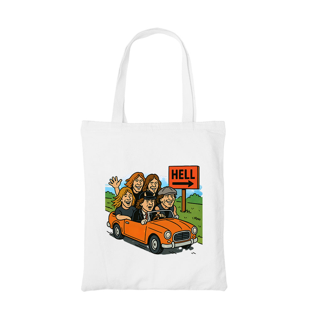 ac/dc highway to hell tote bag cotton printed music band buy online india the banyan tee tbt men women girls boys unisex