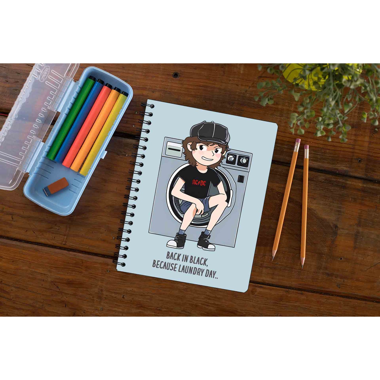 ac/dc back in black meme notebook notepad diary buy online india the banyan tee tbt unruled