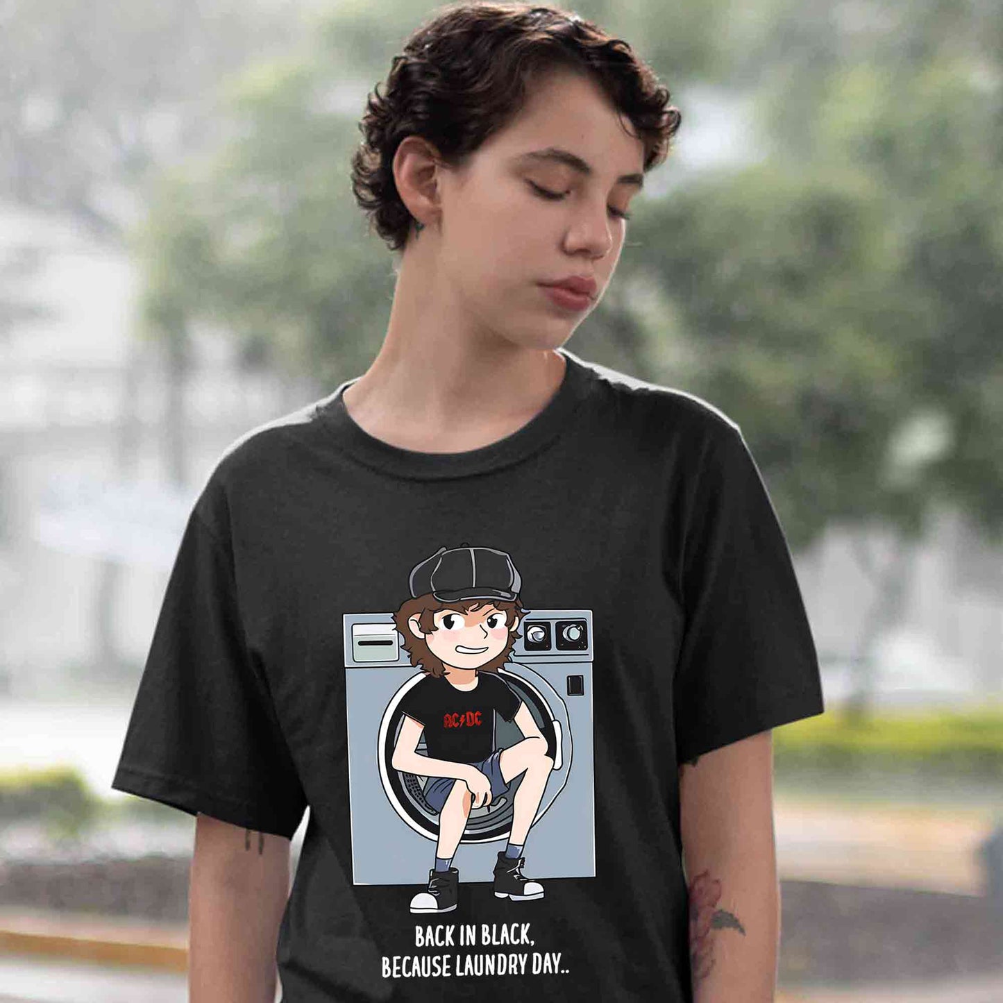 ac/dc back in black meme t-shirt music band buy online india the banyan tee tbt men women girls boys unisex black