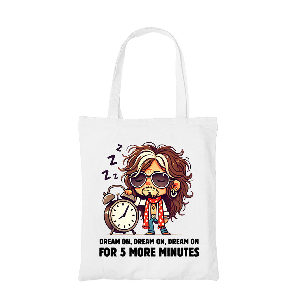 aerosmith 5 more minutes tote bag cotton printed music band buy online india the banyan tee tbt men women girls boys unisex
