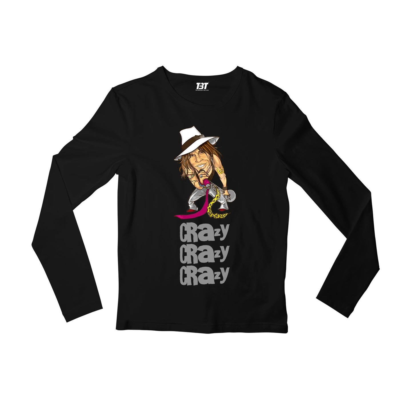 aerosmith crazy full sleeves long sleeves music band buy online india the banyan tee tbt men women girls boys unisex black