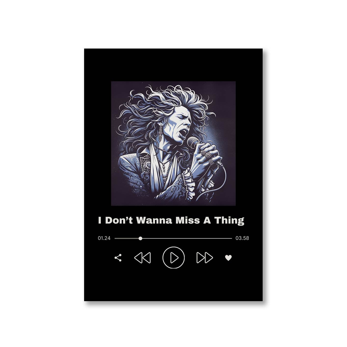 aerosmith don't wanna miss a thing poster wall art buy online india the banyan tee tbt a4