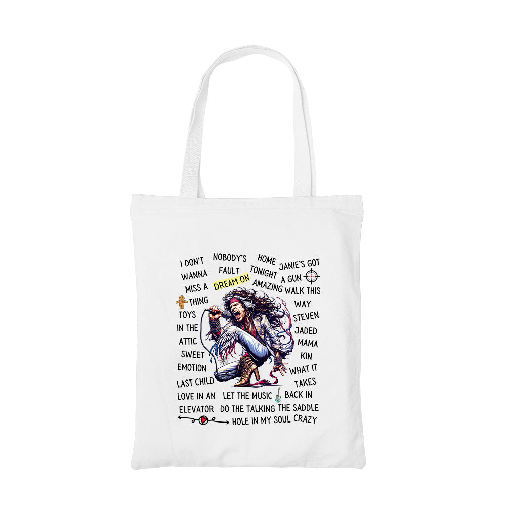 aerosmith sweet emotion tote bag cotton printed music band buy online india the banyan tee tbt men women girls boys unisex