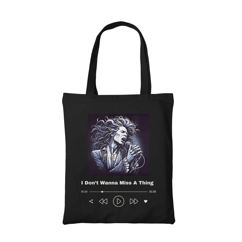 aerosmith don't wanna miss a thing tote bag cotton printed music band buy online india the banyan tee tbt men women girls boys unisex