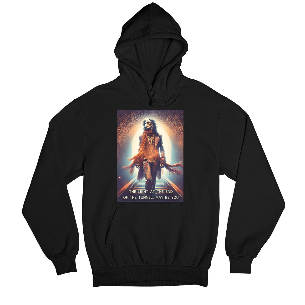 aerosmith amazing light at the end of the tunnel hoodie hooded sweatshirt winterwear music band buy online india the banyan tee tbt men women girls boys unisex black