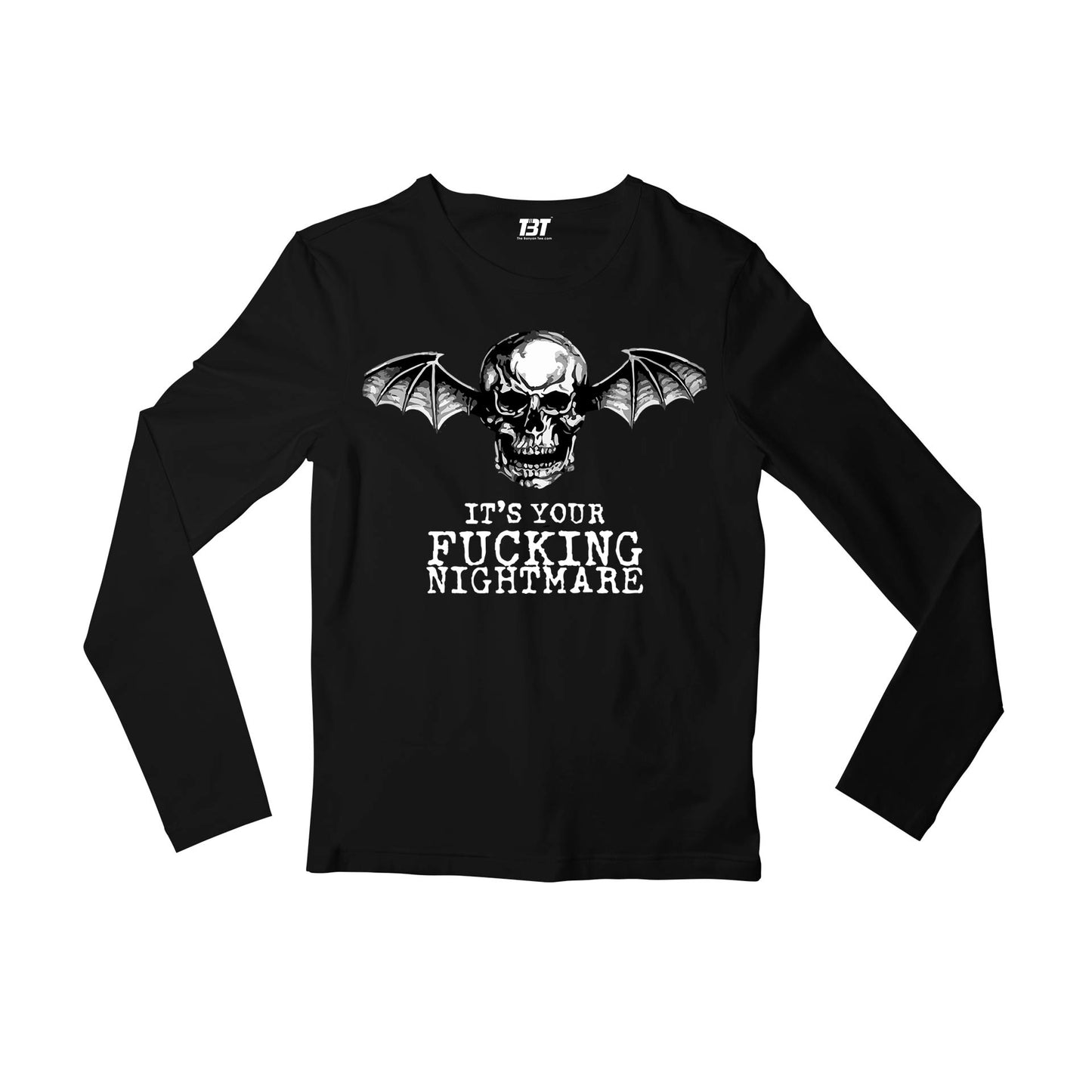 avenged sevenfold nightmare full sleeves long sleeves music band buy online india the banyan tee tbt men women girls boys unisex black