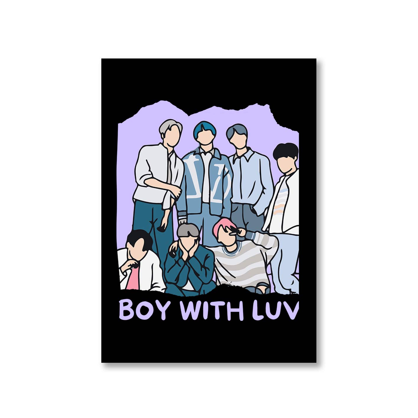 bts boy with luv poster wall art buy online india the banyan tee tbt a4