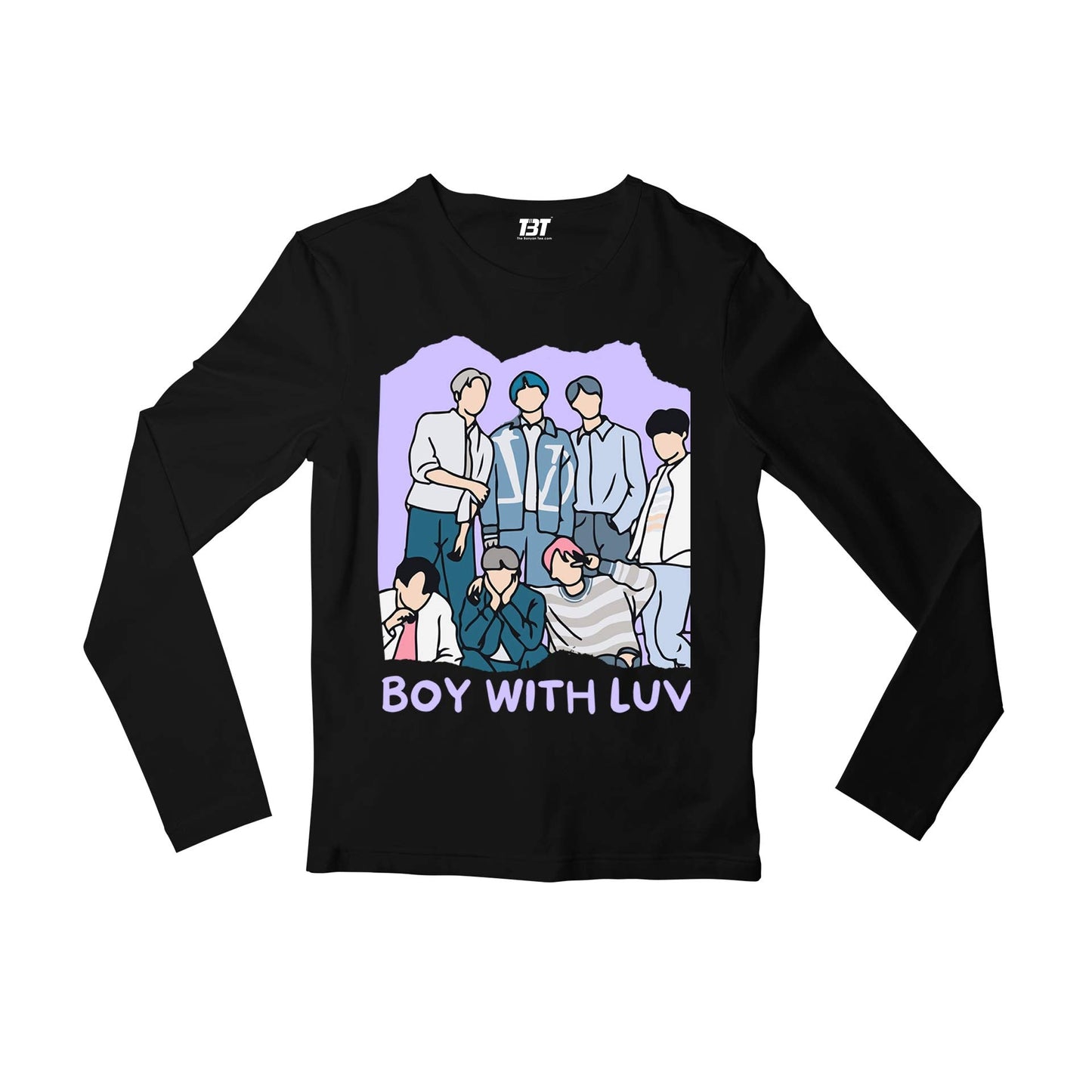 bts boy with luv full sleeves long sleeves music band buy online india the banyan tee tbt men women girls boys unisex black