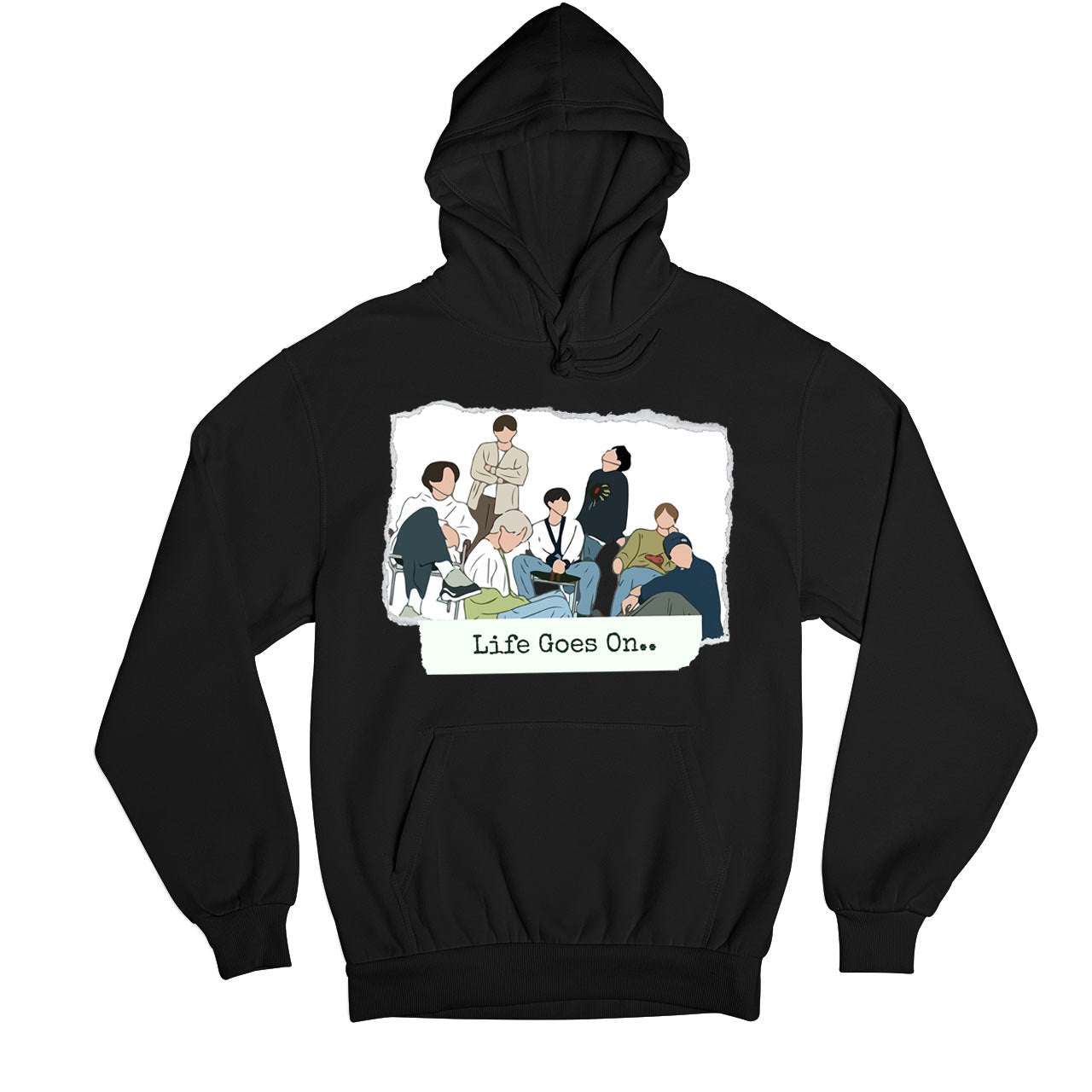 bts life goes on hoodie hooded sweatshirt winterwear music band buy online india the banyan tee tbt men women girls boys unisex black