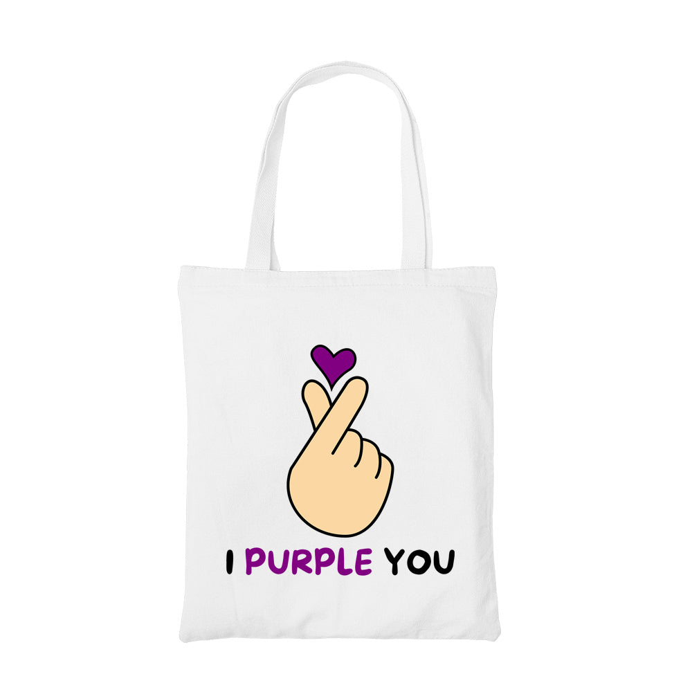 bts i purple you tote bag cotton printed music band buy online india the banyan tee tbt men women girls boys unisex
