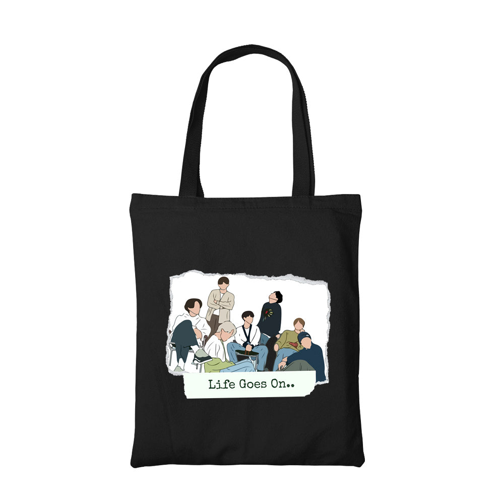 bts life goes on tote bag cotton printed music band buy online india the banyan tee tbt men women girls boys unisex  