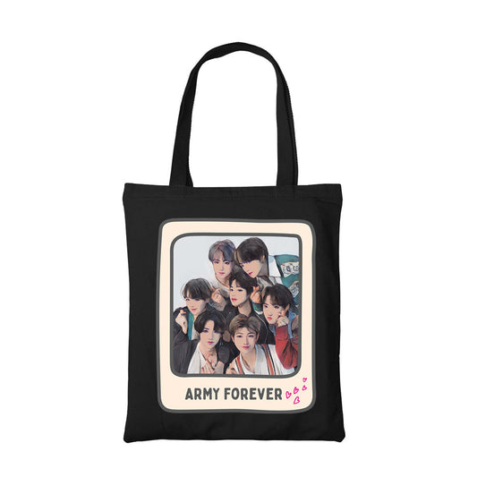 bts army forever tote bag cotton printed music band buy online india the banyan tee tbt men women girls boys unisex  