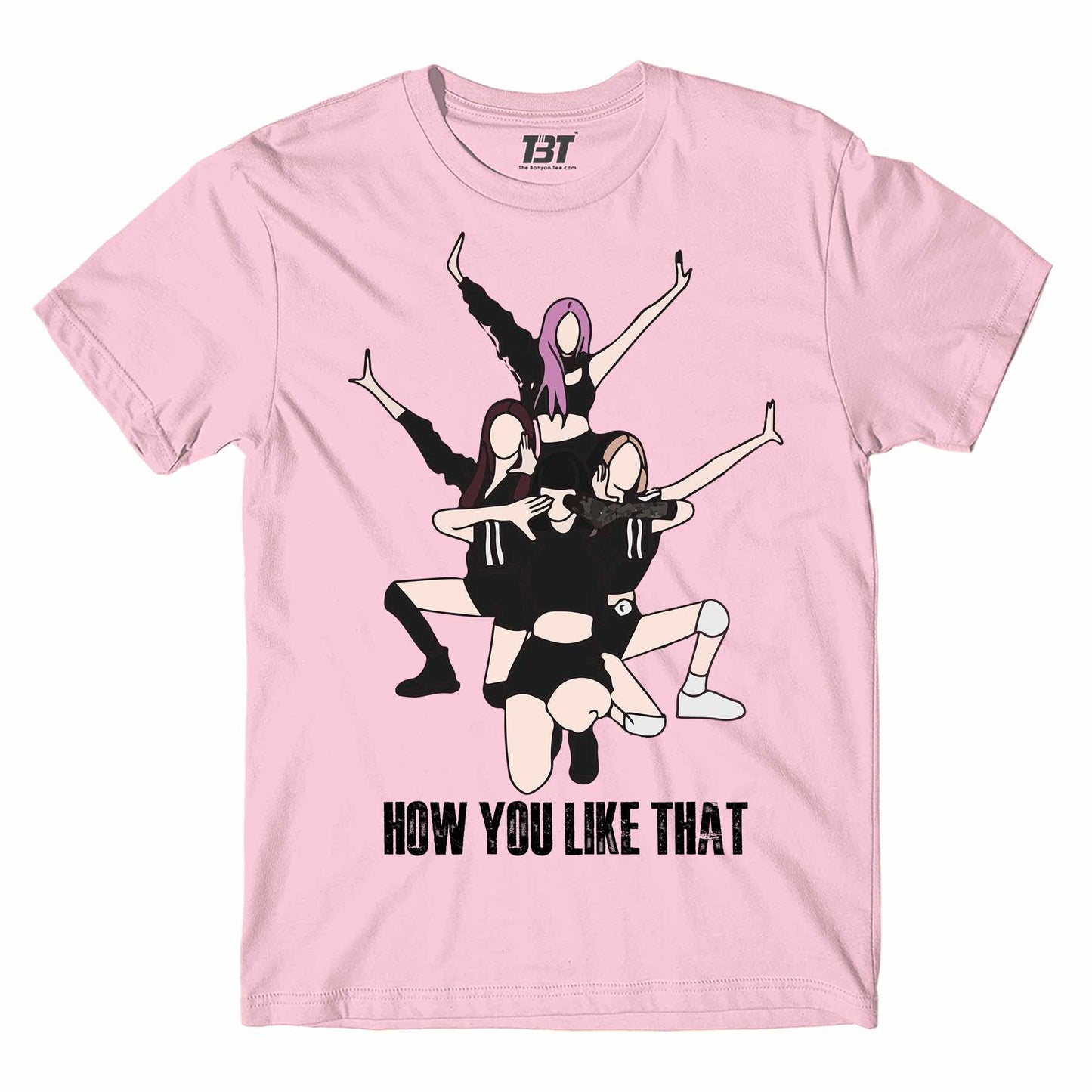 black pink how you like that t-shirt music band buy online india the banyan tee tbt men women girls boys unisex Baby Pink song k pop jennie lisa jisoo rose