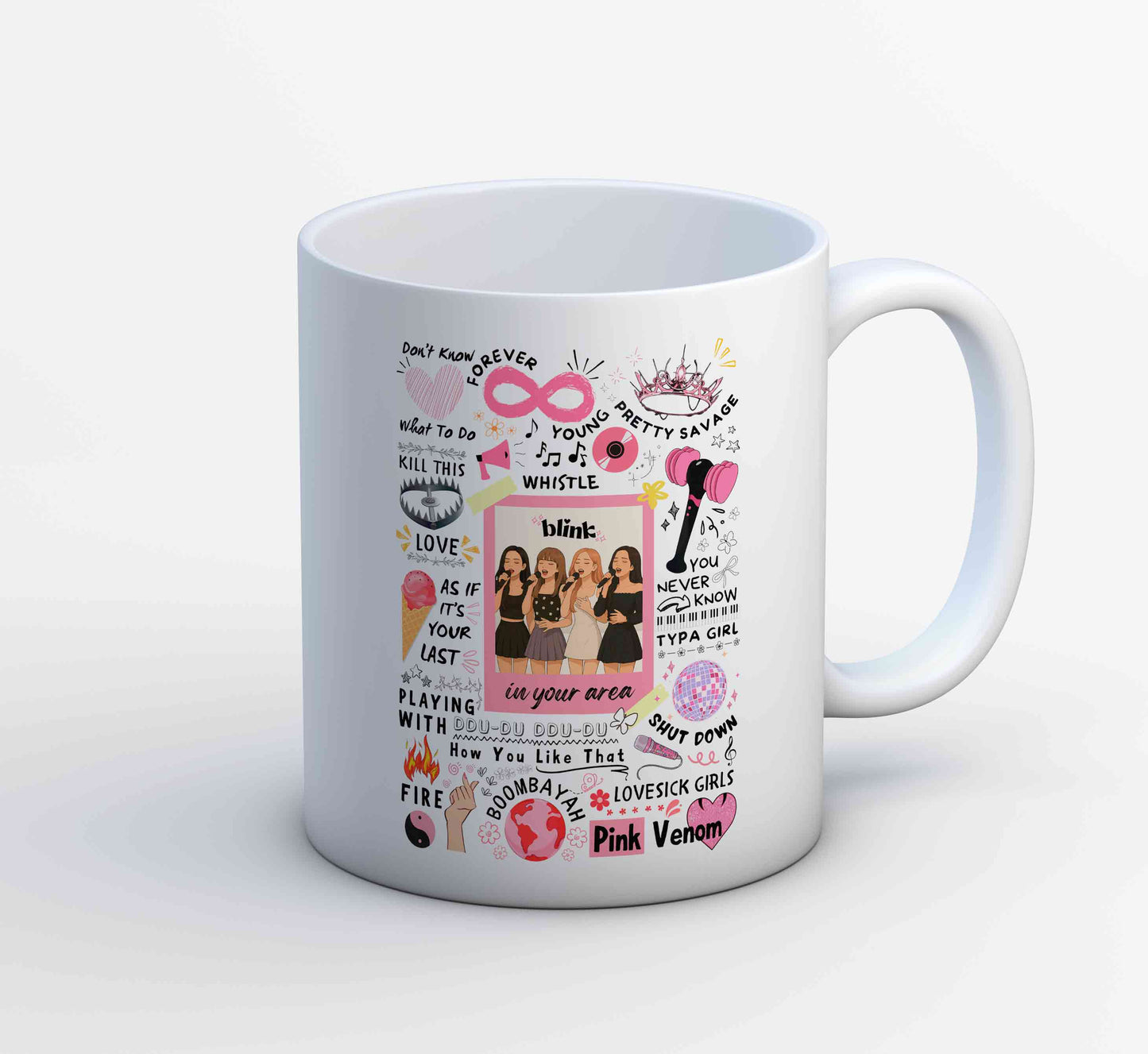 black pink blink mug coffee ceramic music band buy online india the banyan tee tbt men women girls boys unisex song k pop jennie lisa jisoo rose