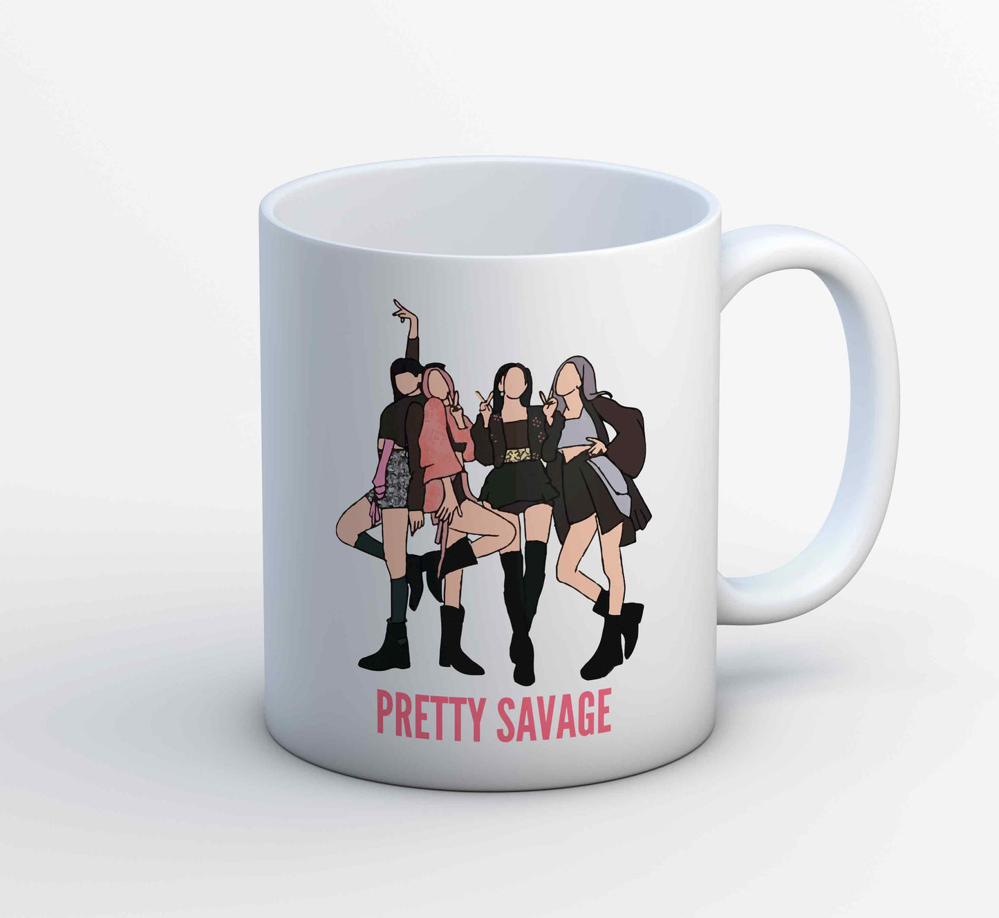 black pink pretty savage mug coffee ceramic music band buy online india the banyan tee tbt men women girls boys unisex song k pop jennie lisa jisoo rose