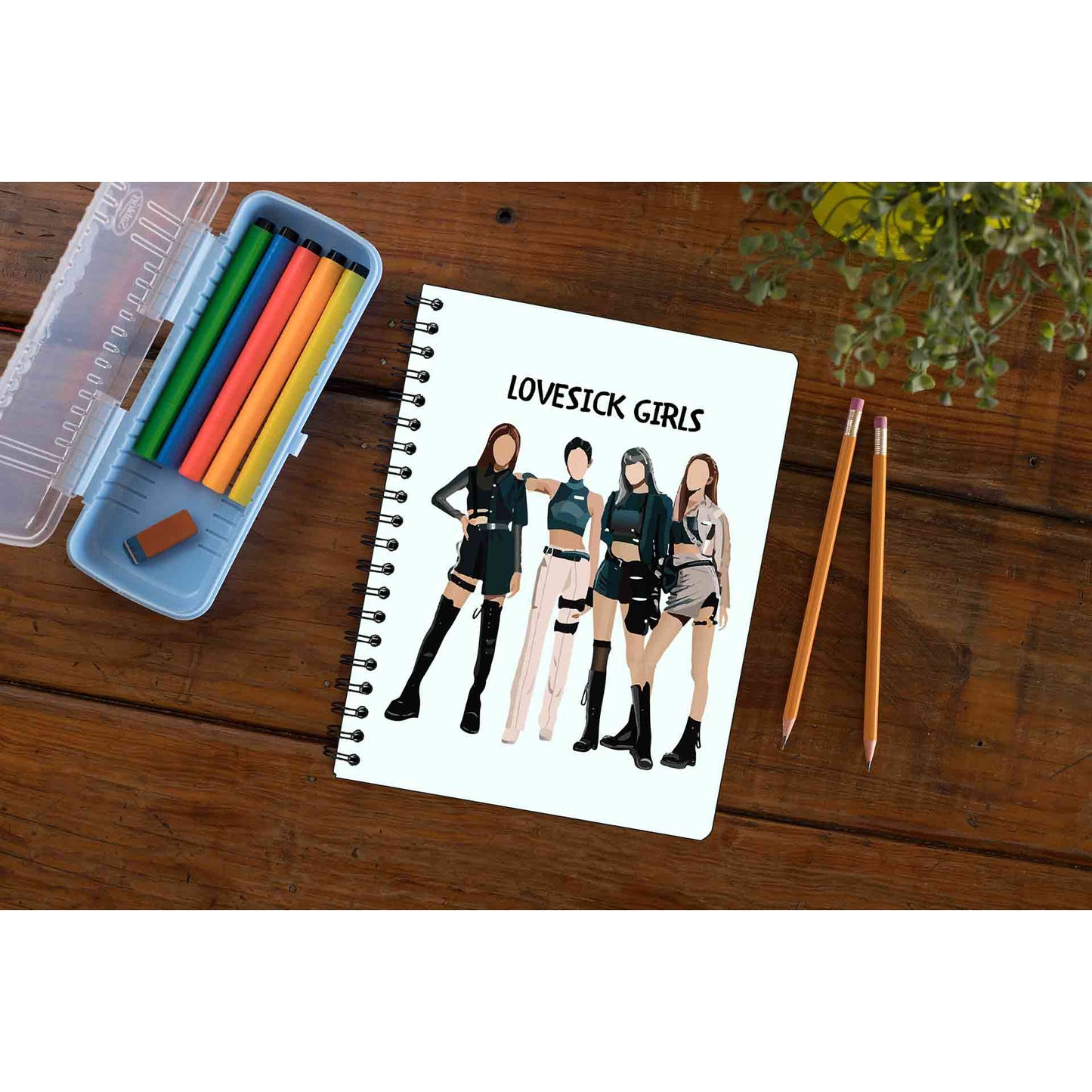 black pink lovesick girlsnote book notepad diary buy online india the banyan tee tbt unruled song k pop jennie lisa jisoo rose