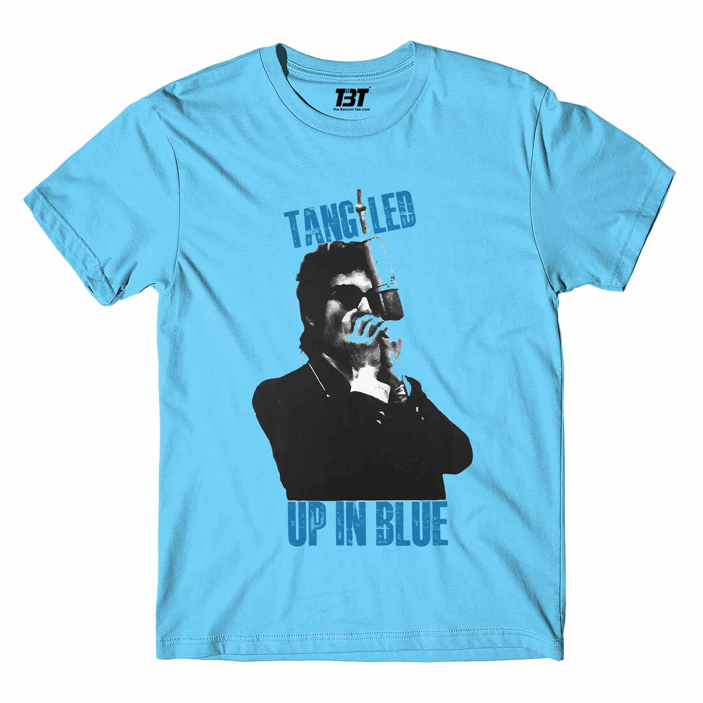 bob dylan tangled up in blue t-shirt music band buy online india the banyan tee tbt men women girls boys unisex Sky Blue