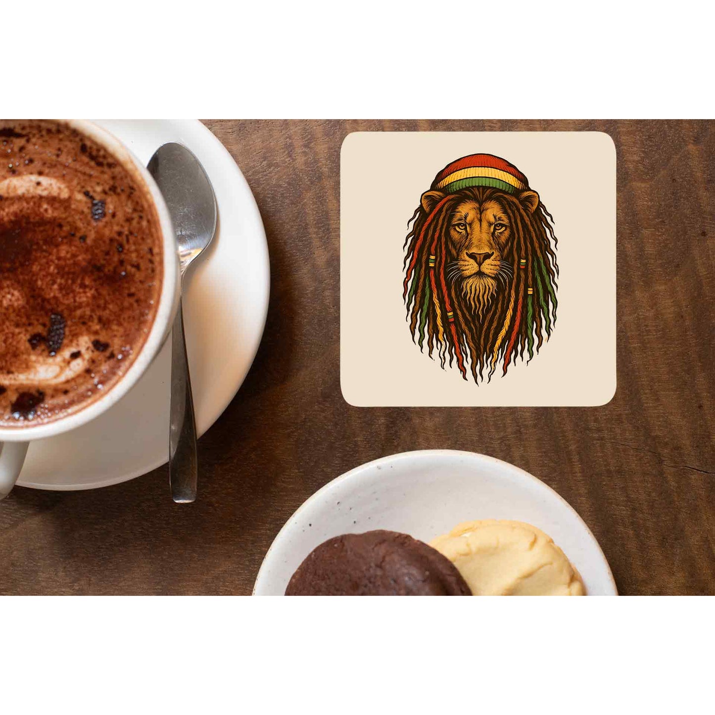 bob marley rasta lion coasters wooden table cups indian music band buy online india the banyan tee tbt men women girls boys unisex