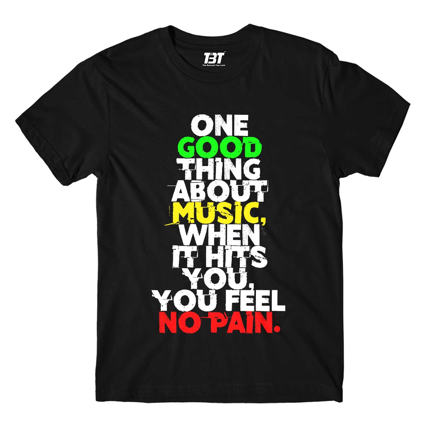 bob marley good thing about music t-shirt music band buy online india the banyan tee tbt men women girls boys unisex black