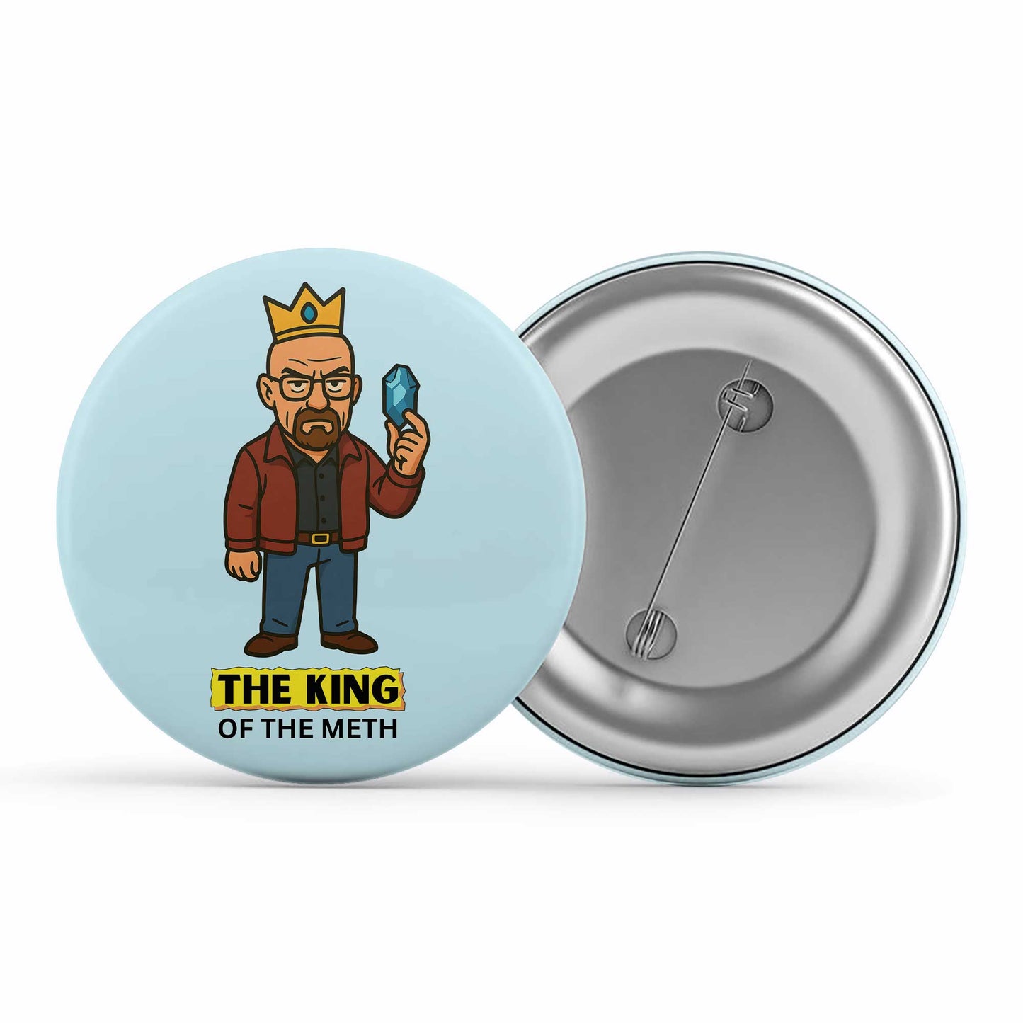 Breaking Bad Badge - The King Of The Blue Crystal Pin Button The Banyan Tee TBT
