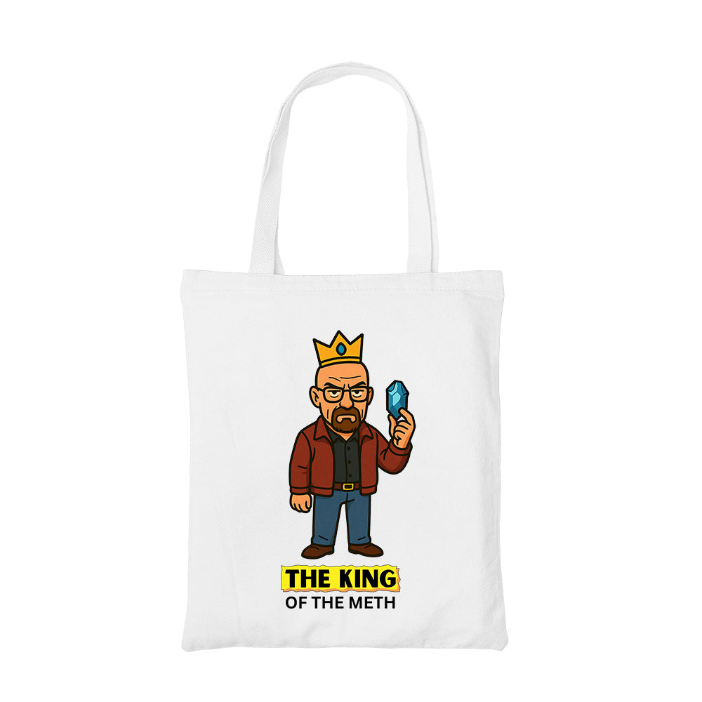 breaking bad the king of the blue crystal tote bag hand printed cotton women men unisex