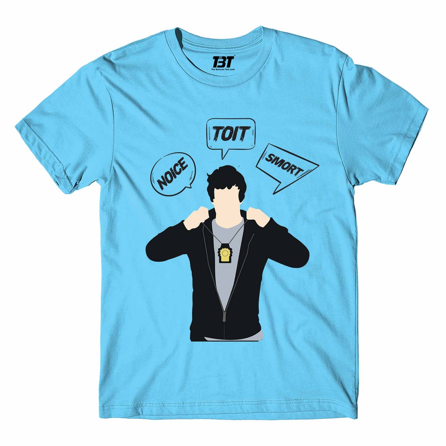 brooklyn nine-nine noice toit smort t-shirt buy online india the banyan tee tbt men women girls boys unisex Sky Blue detective jake peralta terry charles boyle gina linetti andy samberg merchandise clothing acceessories