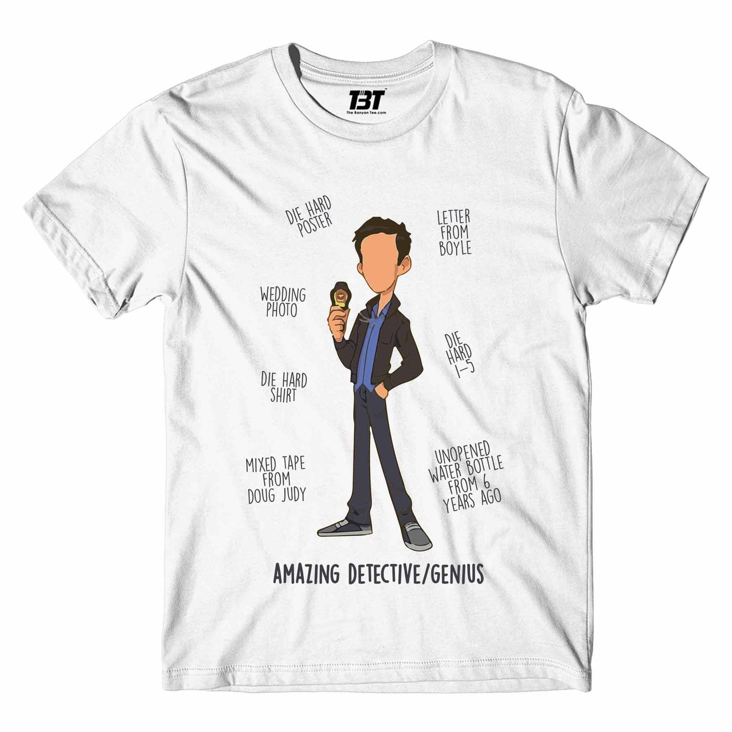 brooklyn nine-nine amazing detective / genius t-shirt tv & movies buy online india the banyan tee tbt men women girls boys unisex white stranger things eleven demogorgon shadow monster dustin quote vector art clothing accessories merchandise