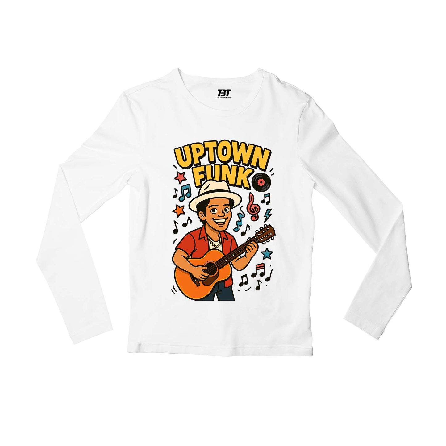bruno mars uptown funk full sleeves long sleeves music band buy online india the banyan tee tbt men women girls boys unisex white