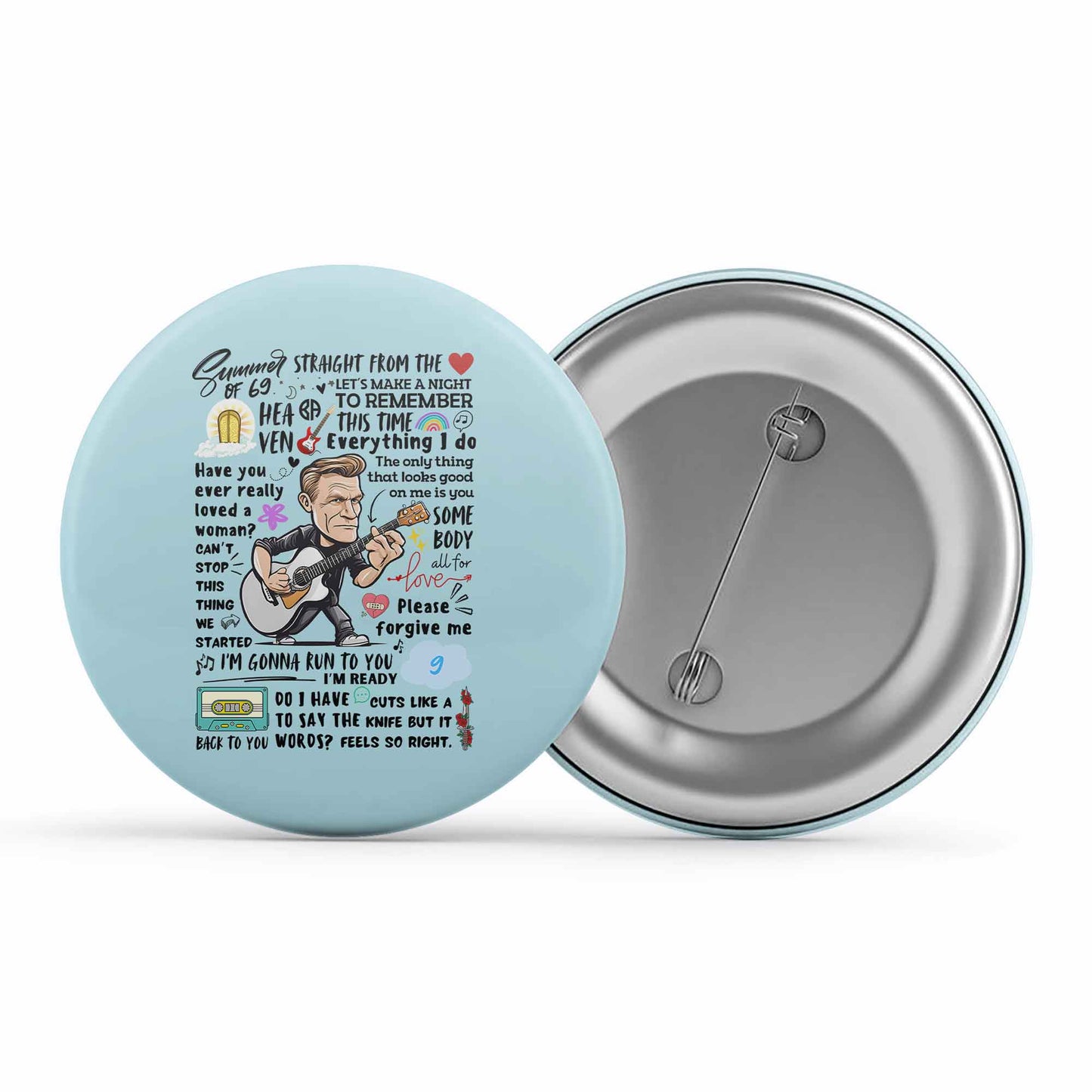 bryan adams everything i doodle badge pin button music band buy online india the banyan tee tbt men women girls boys unisex