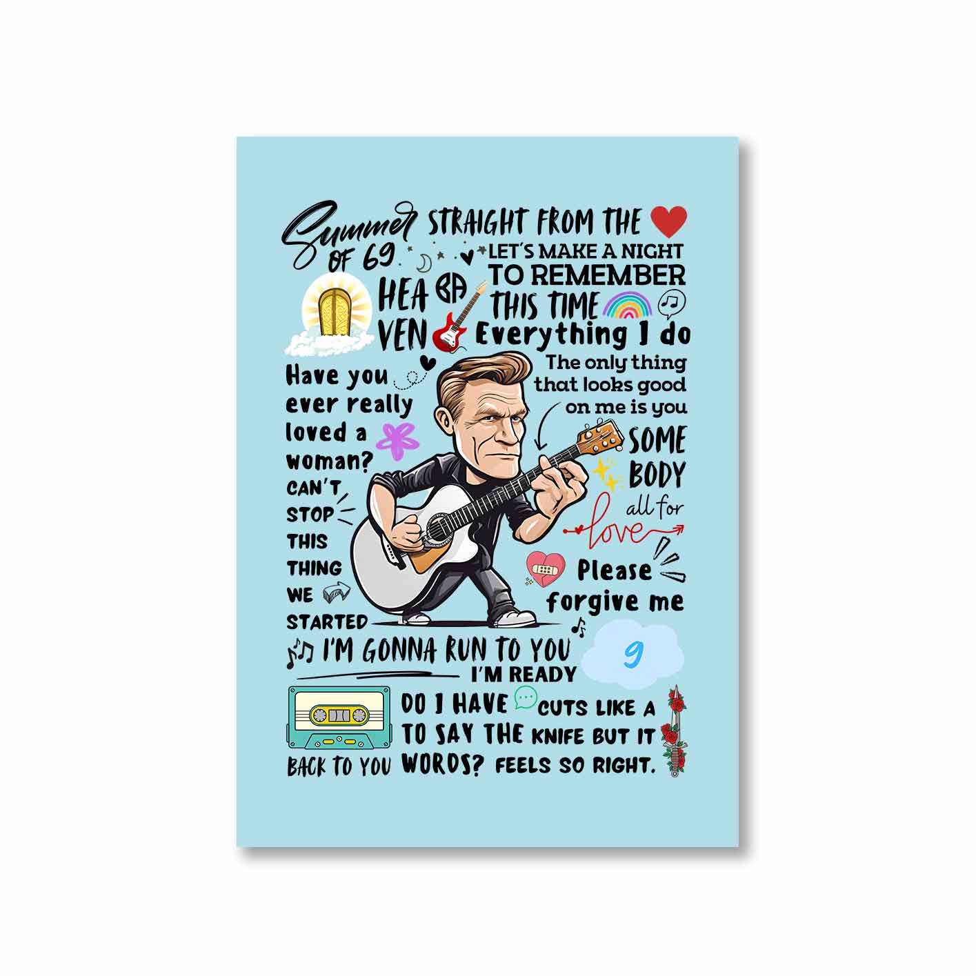 bryan adams everything i doodle poster wall art buy online india the banyan tee tbt a4