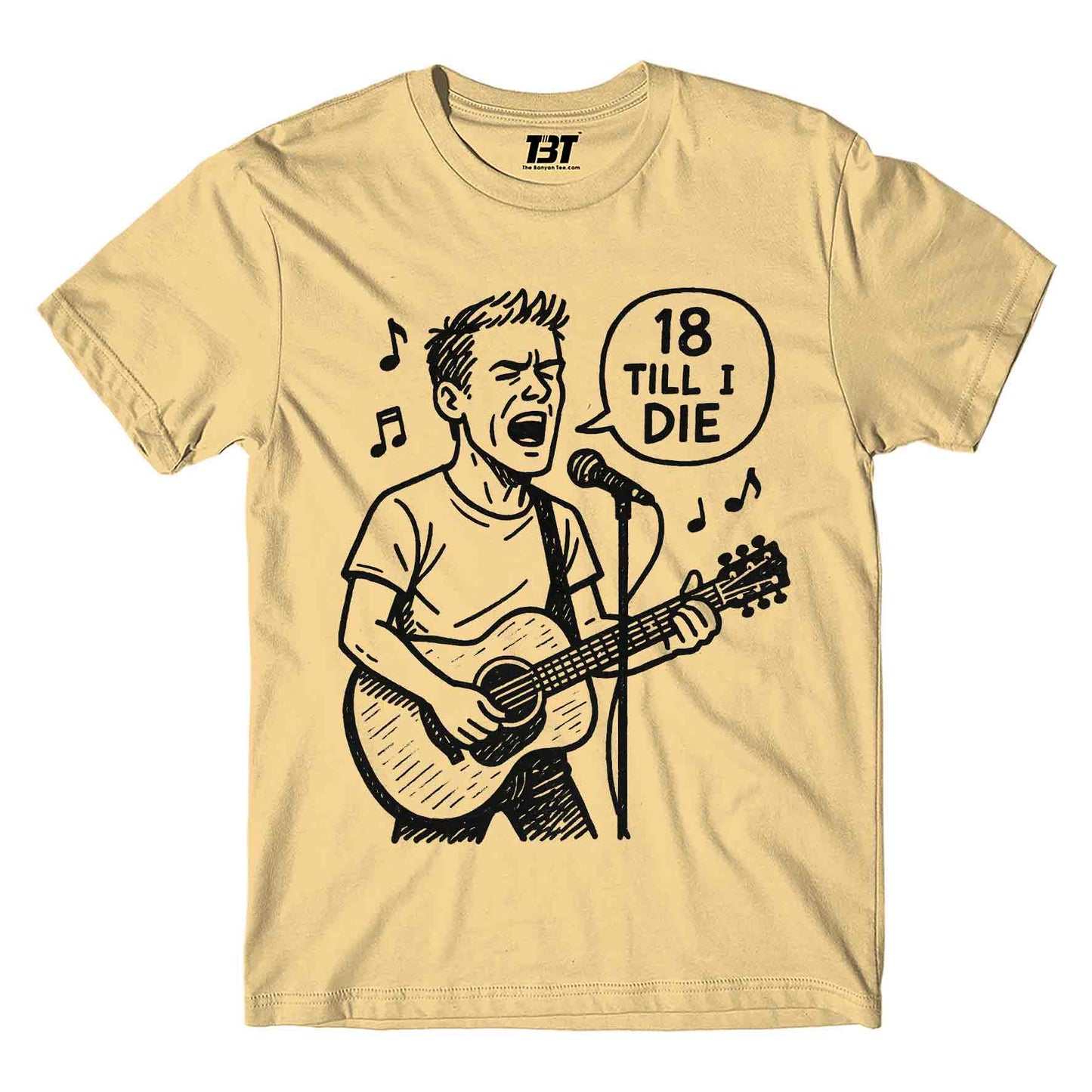 bryan adams 18 till i die t-shirt music band buy online india the banyan tee tbt men women girls boys unisex Beige