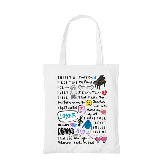 charlie puth doodle tote bag hand printed cotton women men unisex