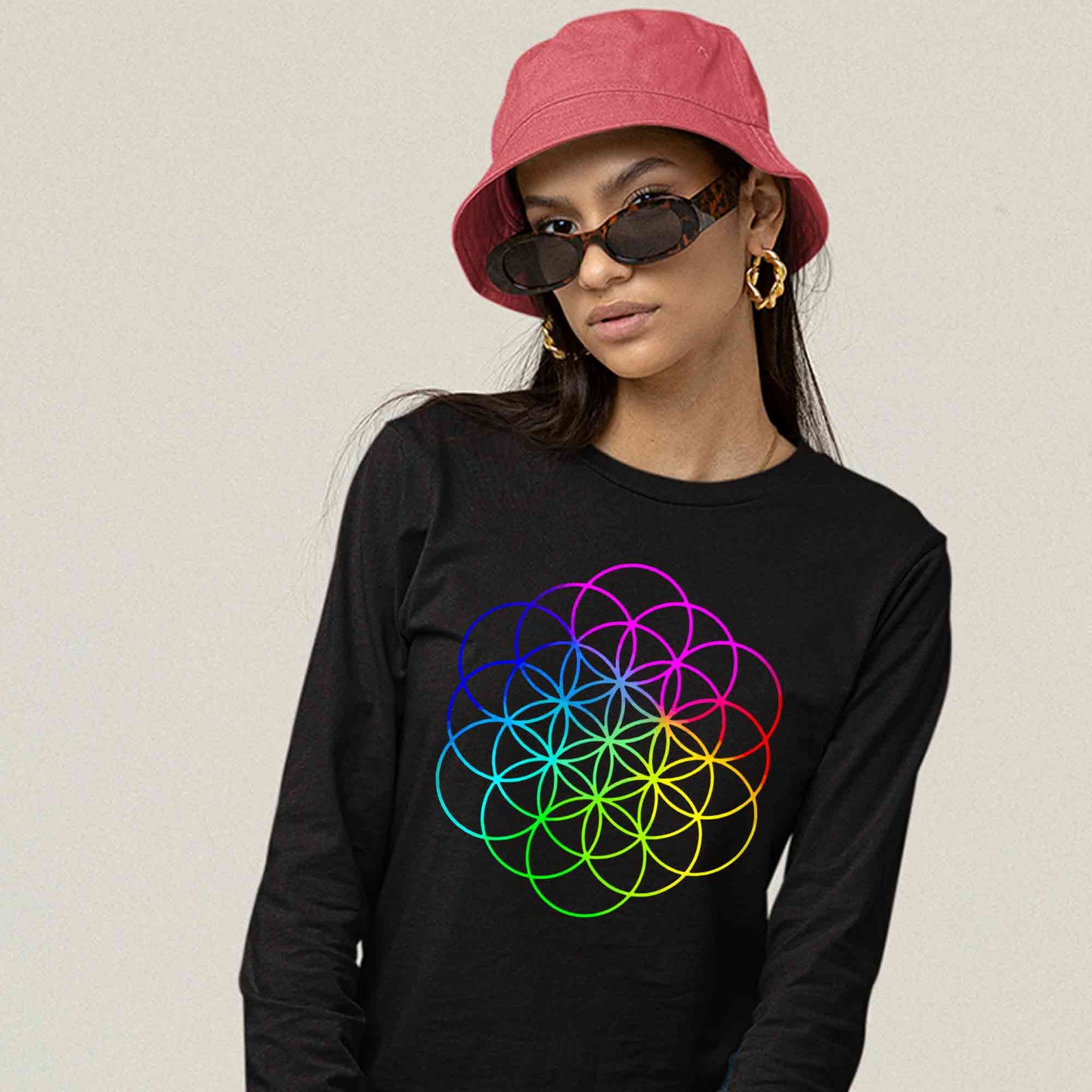 coldplay inspired flower of life full sleeves long sleeves music band buy online india the banyan tee tbt men women girls boys unisex black