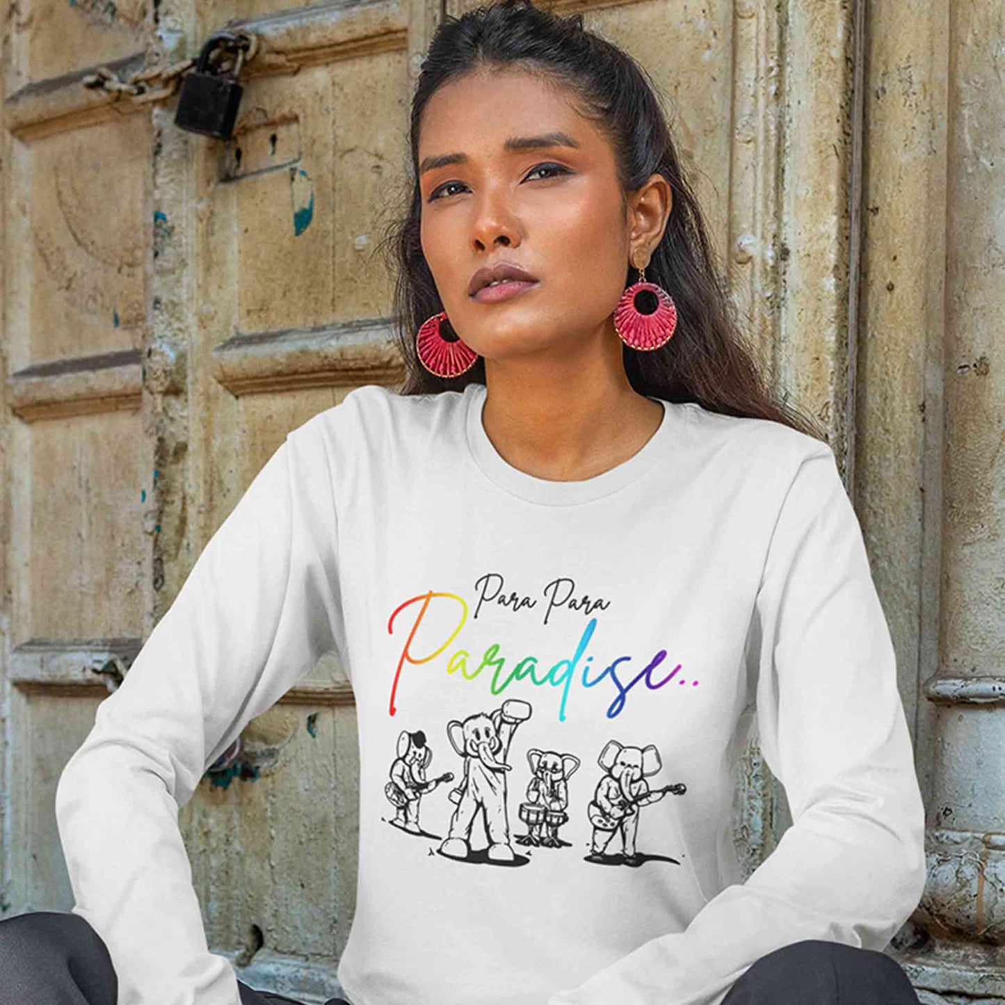 coldplay inspired para para paradise full sleeves long sleeves music band buy online india the banyan tee tbt men women girls boys unisex white