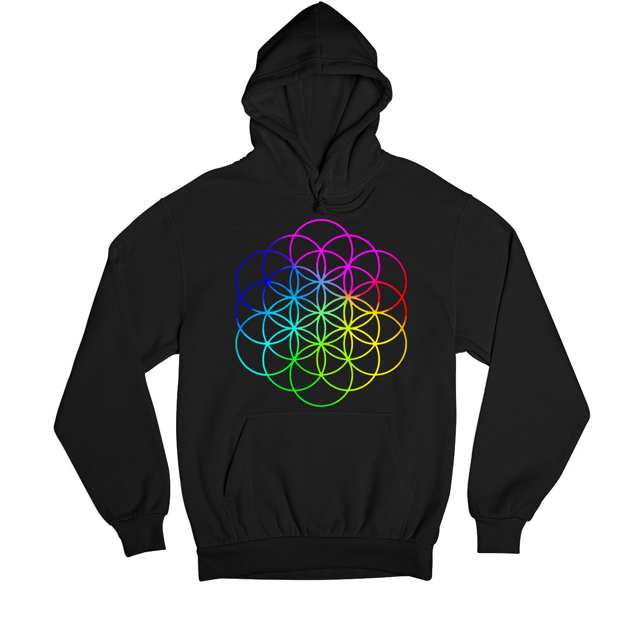 coldplay flower of life hoodie hooded sweatshirt winterwear music band buy online india the banyan tee tbt men women girls boys unisex black