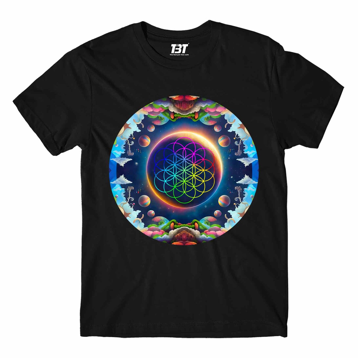 coldplay inspired kaleidoscopic dreams t-shirt music band buy online india the banyan tee tbt men women girls boys unisex black