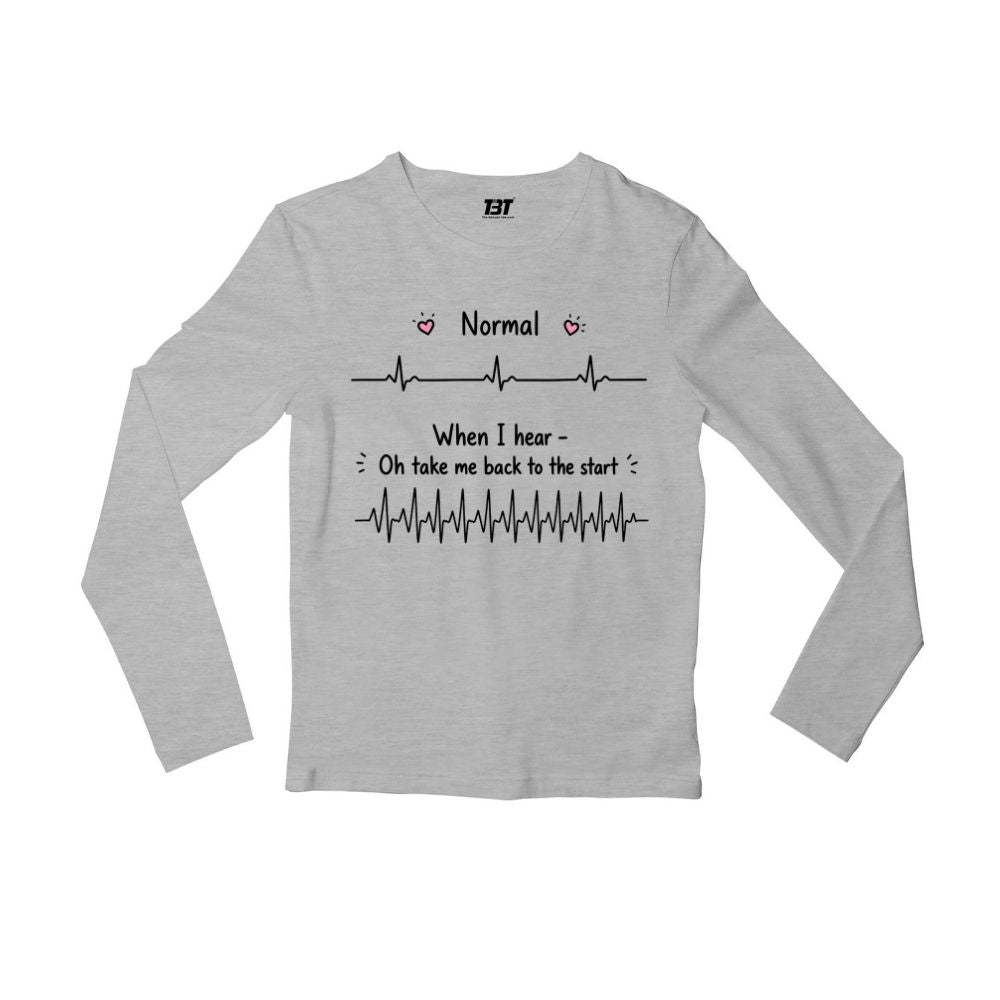 coldplay my heartbeat full sleeves long sleeves music band buy online india the banyan tee tbt men women girls boys unisex gray