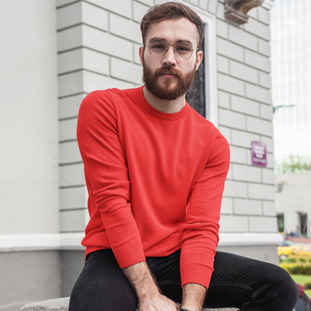 Coral Red Sweatshirt TBT Basics at 50 OFF 🤑 - Main Image