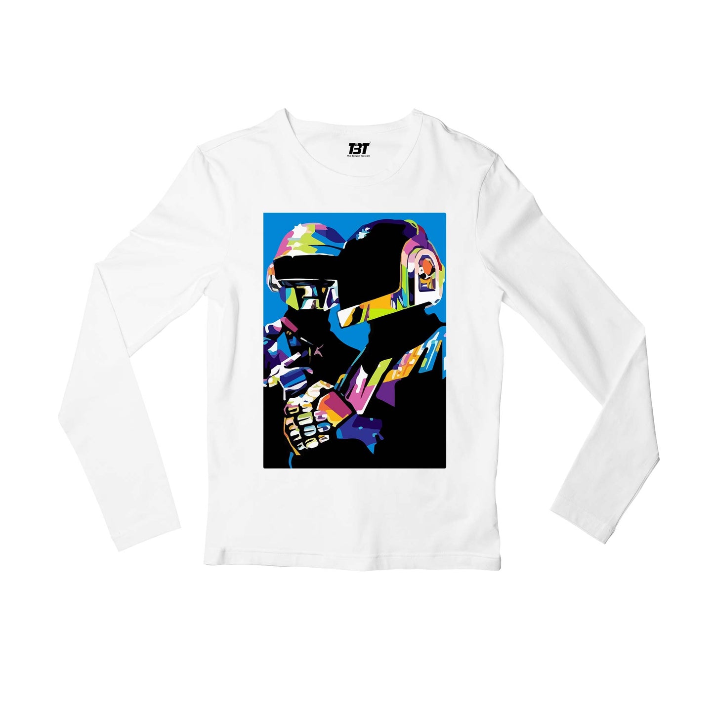 daft punk the duo full sleeves long sleeves music band buy online india the banyan tee tbt men women girls boys unisex white