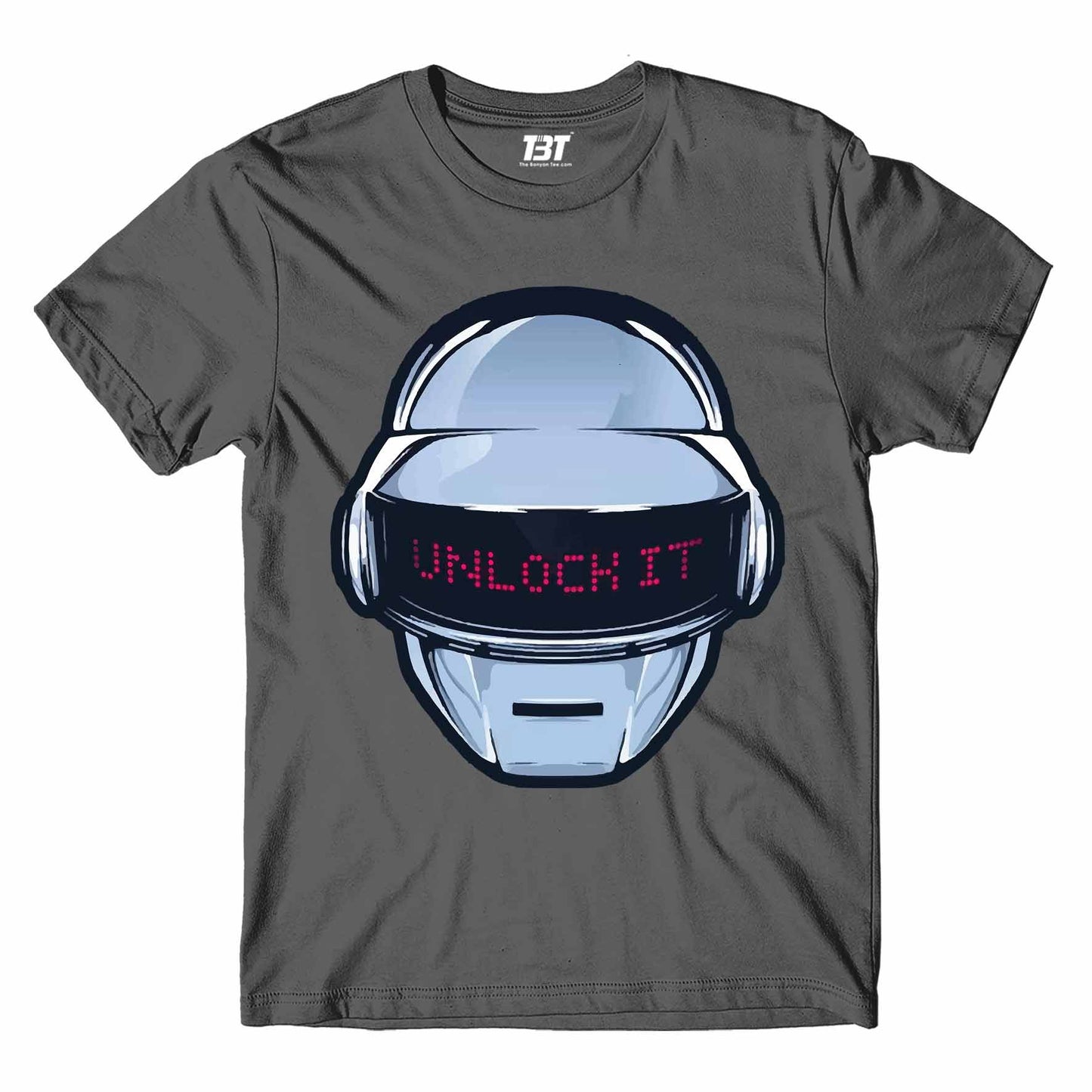 daft punk unlock it t-shirt music band buy online india the banyan tee tbt men women girls boys unisex steel grey