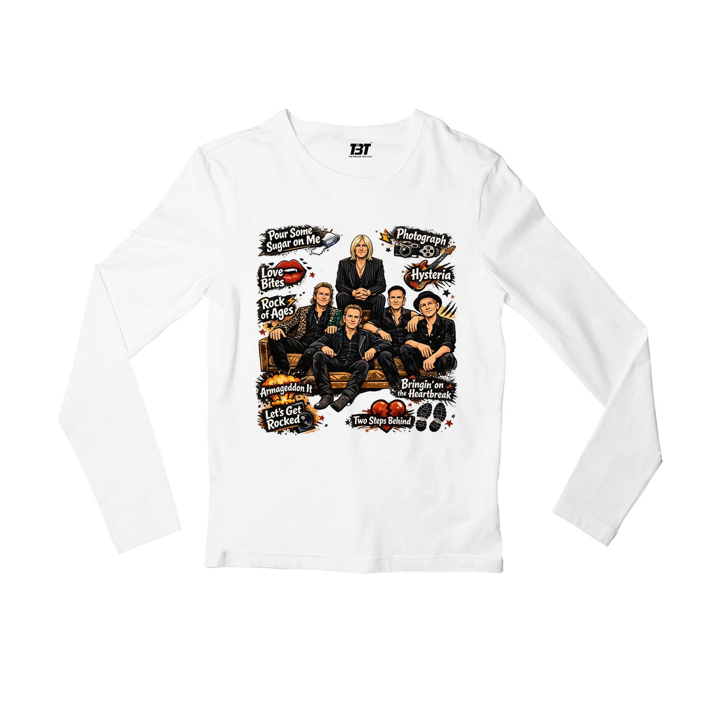 def leppard doodle leppard full sleeves long sleeves music band buy online india the banyan tee tbt men women girls boys unisex white