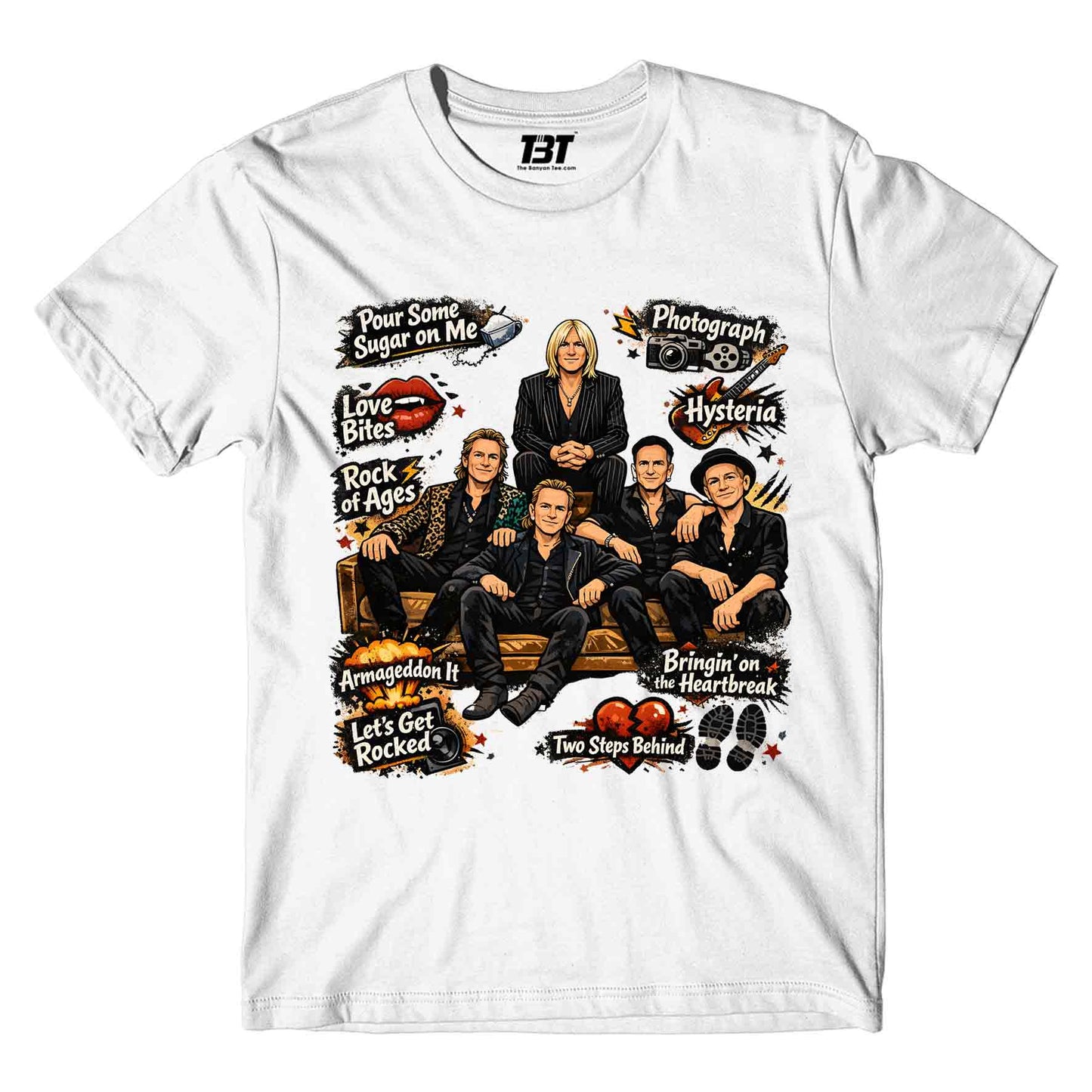 def leppard doodle leppard t-shirt music band buy online india the banyan tee tbt men women girls boys unisex white