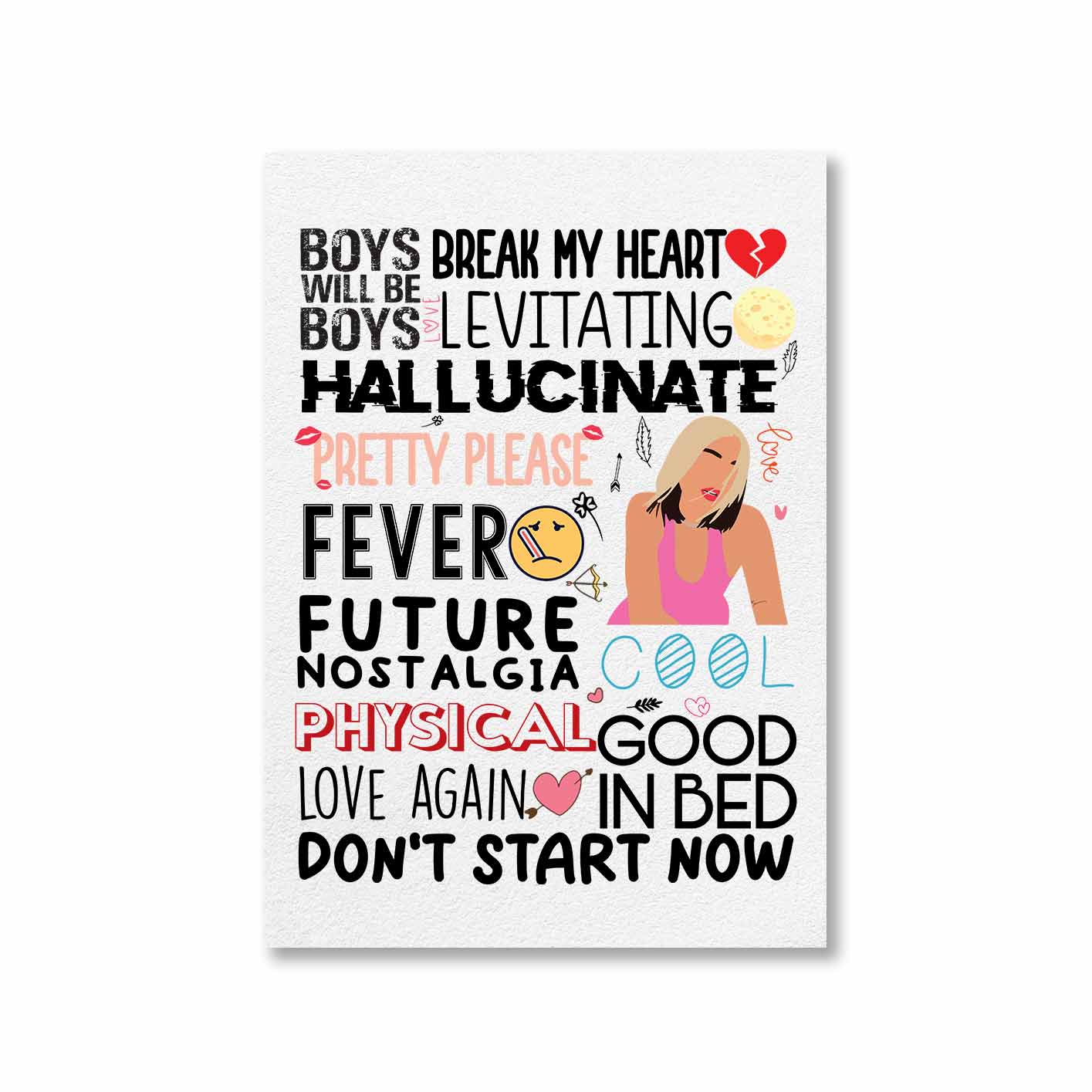 dua lipa dua's discography poster wall art buy online india the banyan tee tbt a4