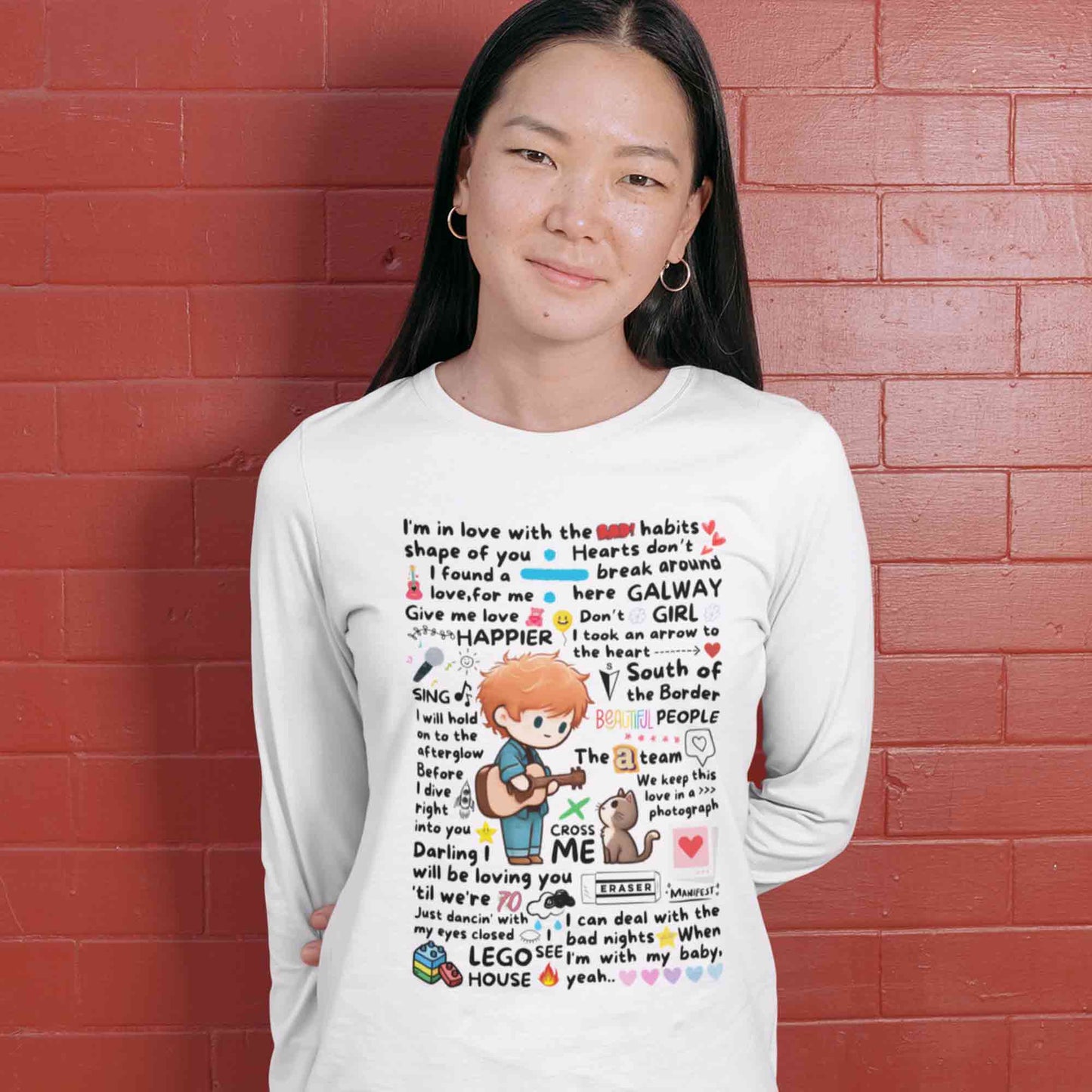ed sheeran doodle full sleeves long sleeves music band buy online india the banyan tee tbt men women girls boys unisex gray