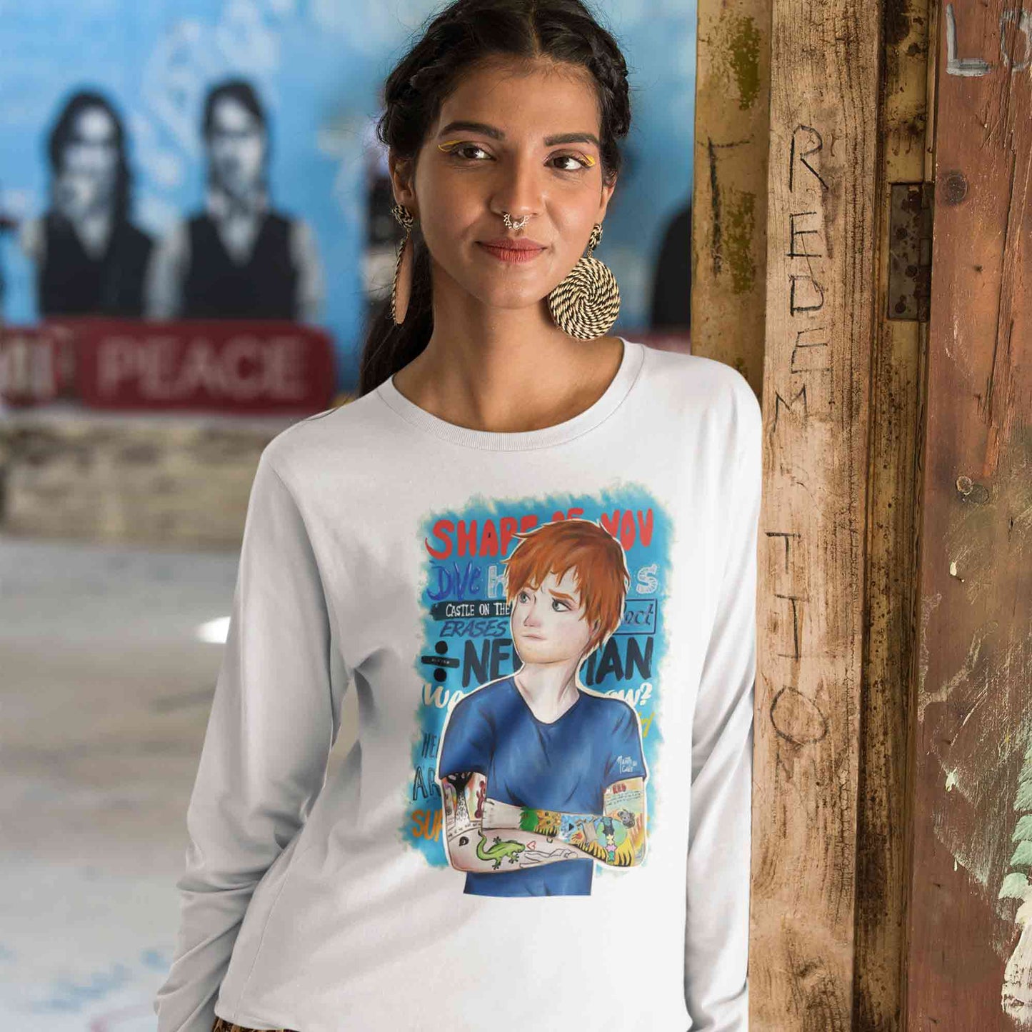 ed sheeran teddy full sleeves long sleeves music band buy online india the banyan tee tbt men women girls boys unisex white