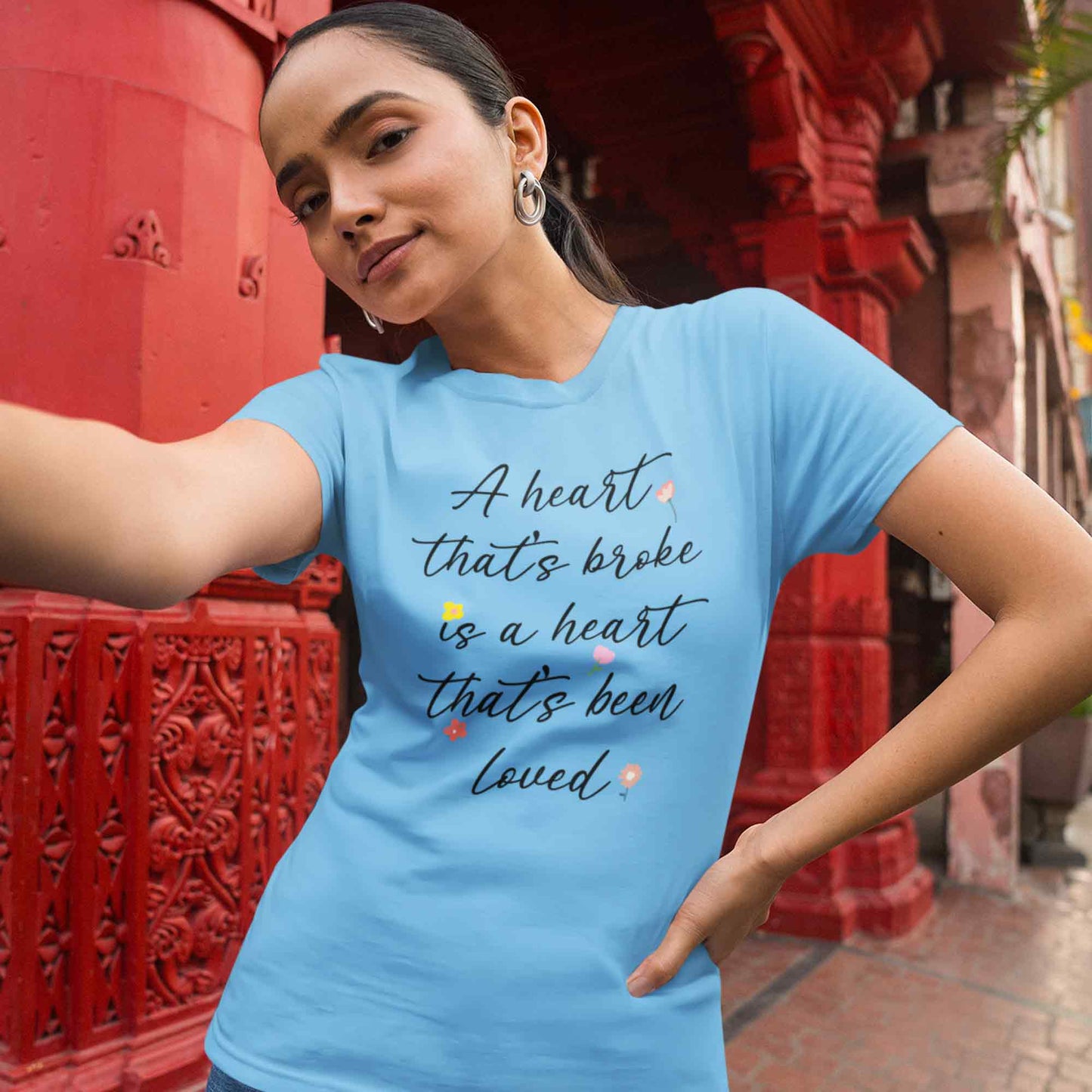 ed sheeran a heart that's broke - supermarket flowers t-shirt music band buy online india the banyan tee tbt men women girls boys unisex Sky Blue