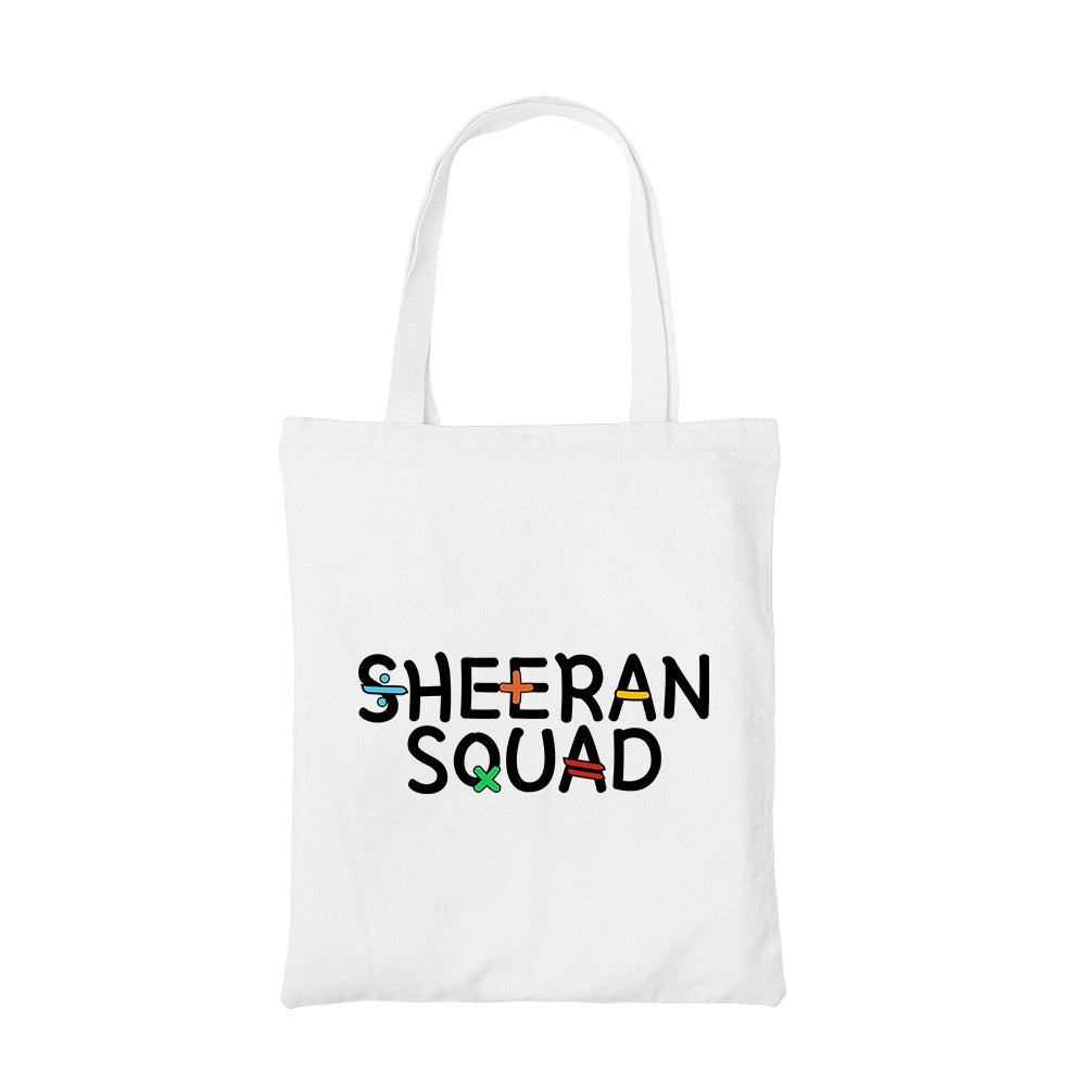 ed sheeran sheeran squad tote bag cotton printed music band buy online india the banyan tee tbt men women girls boys unisex